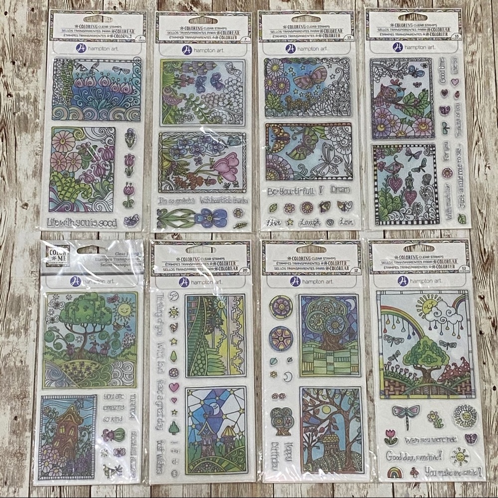 Hampton Art Coloring Clear Stamps Words Phrases